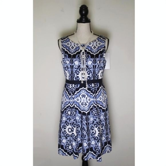 Talbots Dresses & Skirts - Talbots Blue Floral Print Dress Size 8 Petite